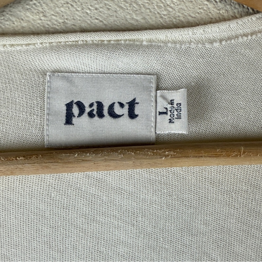 PACT Organic Cotton Open Front Comfy Cardigan Ivory Large - Picture 6 of 6